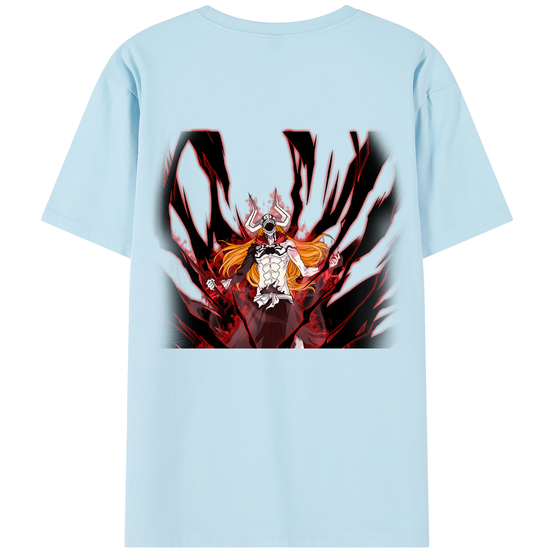 （画像用） ブリーチ 黒崎一護（くろさき いちご）BLEACH Kurosaki Ichigo 綿100％半袖Tシャツ（背面プリント）